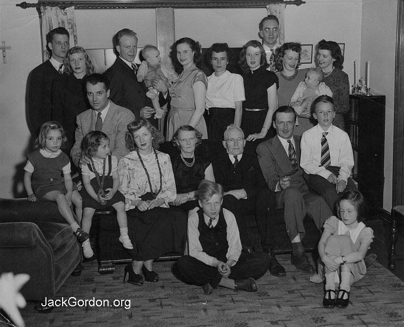 Walsh Family at the Gordon's Apartment, 1949. Photo from JackGordon.org