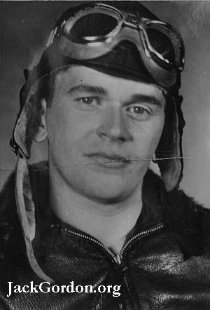 Jack Gordon in WWII Pilots helmet